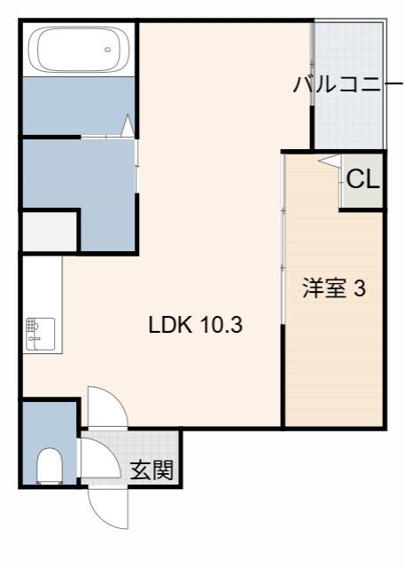 JACK HORENII(1LDK/1階)の間取り写真