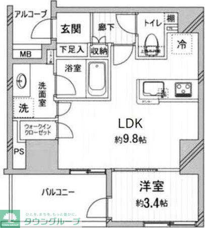 エクセレントシティ錦糸町(1LDK/11階)の間取り写真