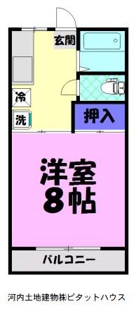 フォーシーズン(1K/2階)の間取り写真