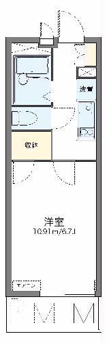 レオパレスカリス(1K/2階)の間取り写真
