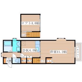 グレオンI(1DK/1階)の間取り写真