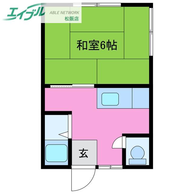 藤田アパート(1K/1階)の間取り写真