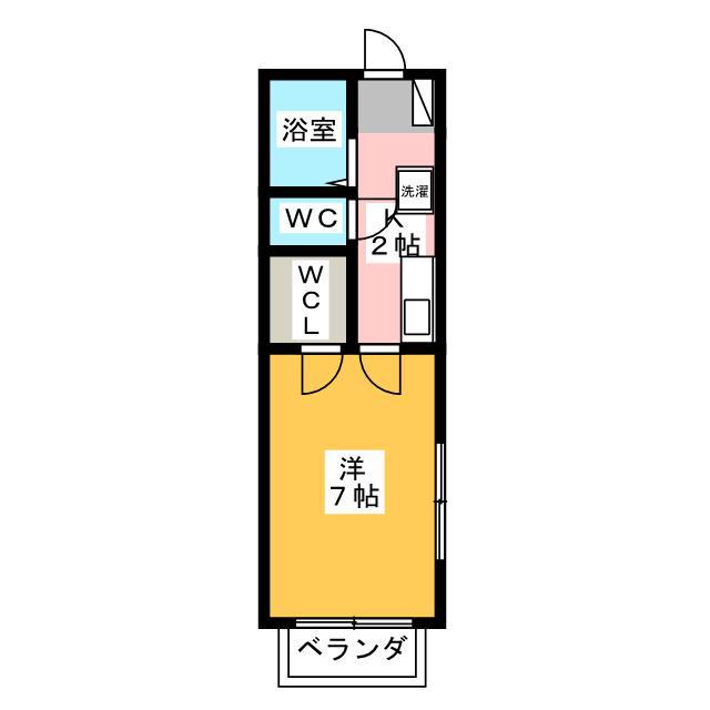 シルバーツインB棟(1K/1階)の間取り写真