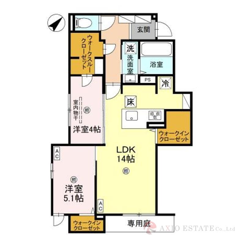 DーROOM上新庄南口(2LDK/1階)の間取り写真