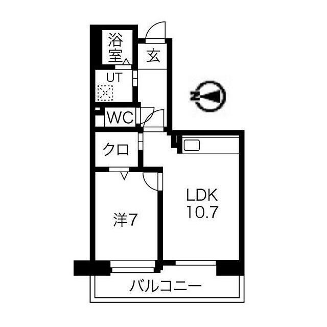 アクティ目黒駅前2号棟 部屋番号306(1LDK/3階)の間取り写真