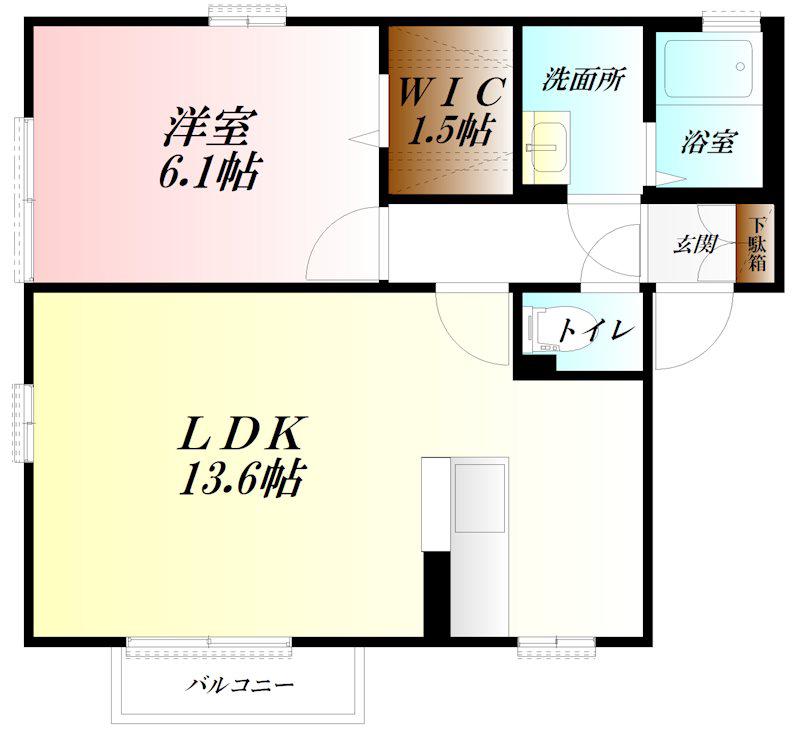 ステップアップハウス WIFI対応(1LDK/2階)の間取り写真