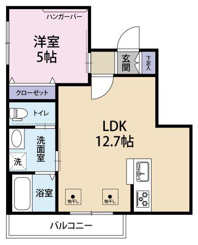 MAISON GRACE(1LDK/3階)の間取り写真