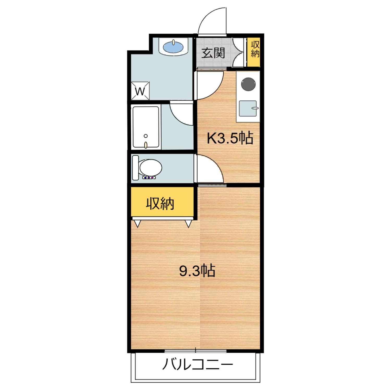 MAS RESIDENCE 美咲野(1K/3階)の間取り写真