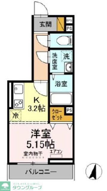 KLEIN KIRSCHE (1K/3階)の間取り写真