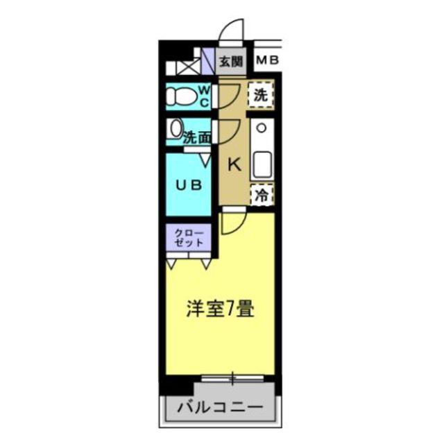 フェリーチェ万願寺(1K/1階)の間取り写真