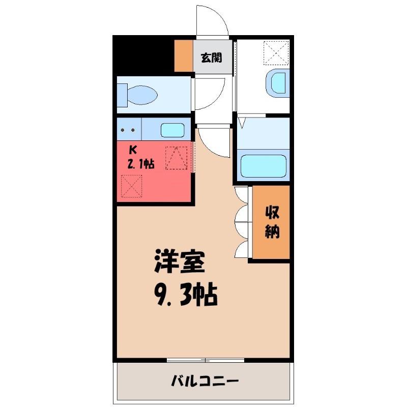 グレイスベル(1K/1階)の間取り写真