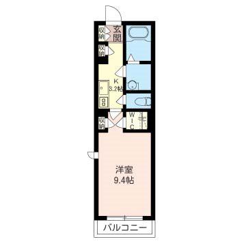 パインフラット久我山(1LDK/1階)の間取り写真