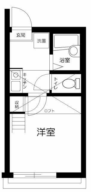 サザンロード北千住(1K/3階)の間取り写真