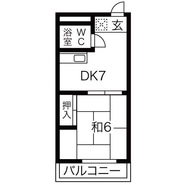 不二ガ丘ハイツ(1DK/3階)の間取り写真