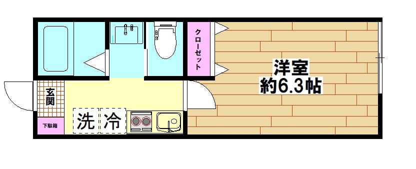 LA LUCE西新井宿(1K/3階)の間取り写真