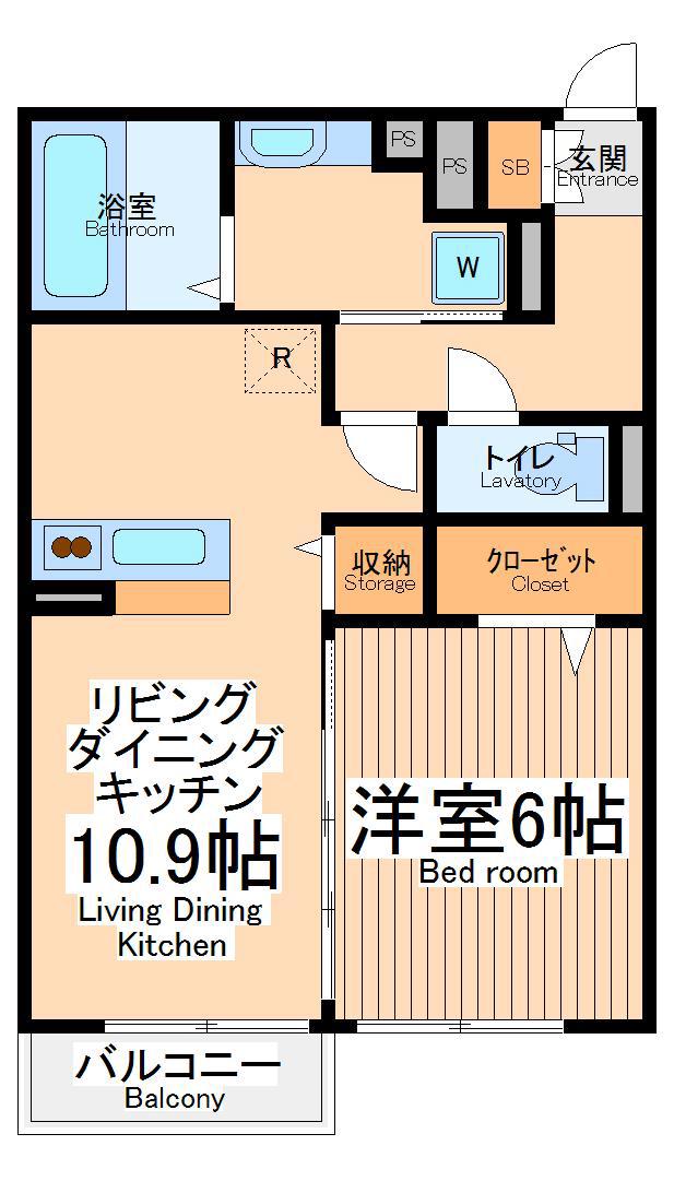 エスポワールⅡ(1LDK/2階)の間取り写真