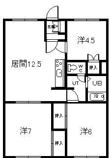 グリーンハイムIII(3LDK/2階)の間取り写真