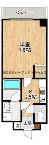 枚方グランドマンション(1K/1階)の間取り写真