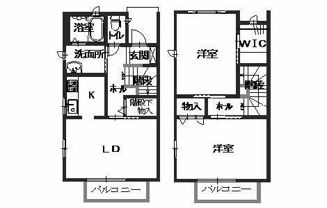 アーバヒルI(2LDK/1階)の間取り写真