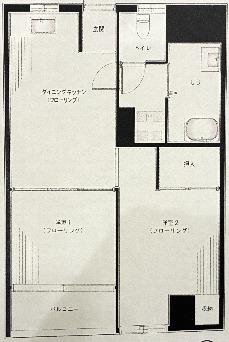 高円寺マンション(2DK/2階)の間取り写真