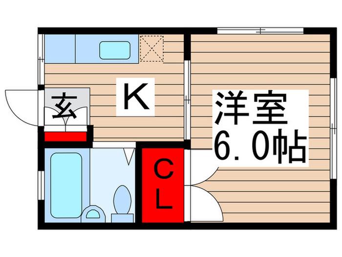 サントメール(1K/2階)の間取り写真