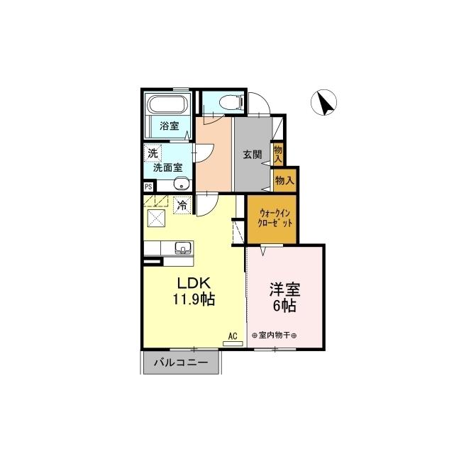 D-ROOM プランドール(1LDK/1階)の間取り写真