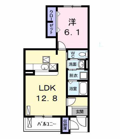 ファンタジア(1LDK/1階)の間取り写真