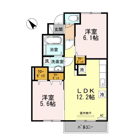 グランアヴァンティ(2LDK/1階)の間取り写真