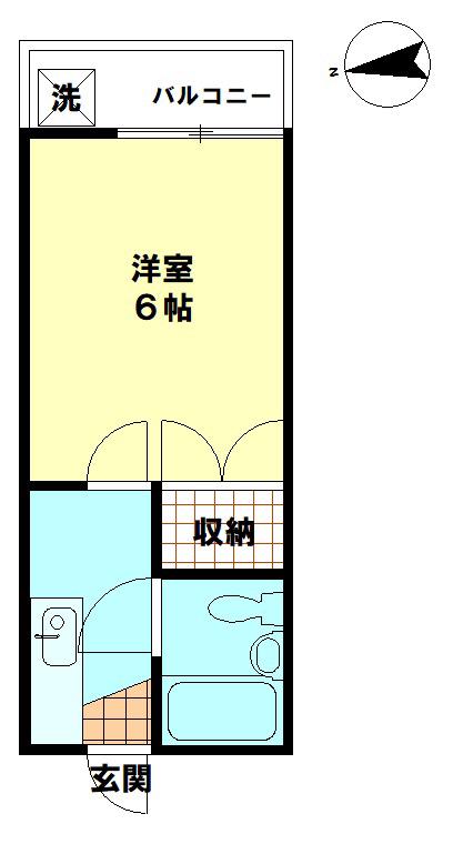 松戸コーポ(1K/1階)の間取り写真