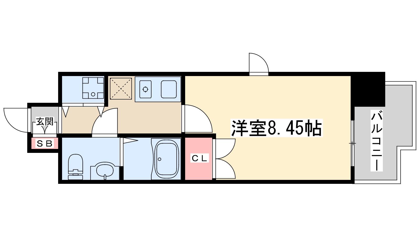 リマジオンキタ(1K/2階)の間取り写真