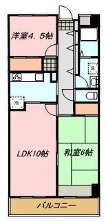 メルシーハイムII(2LDK/1階)の間取り写真