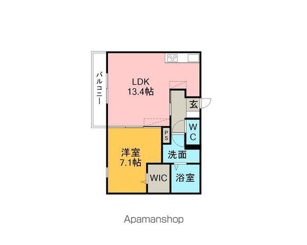 プレストウィック(1LDK/1階)の間取り写真