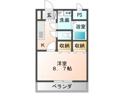 モンシェモアII(1K/5階)の間取り写真