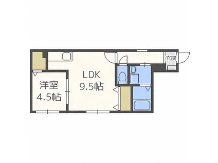 FRONT 7(1LDK/3階)の間取り写真