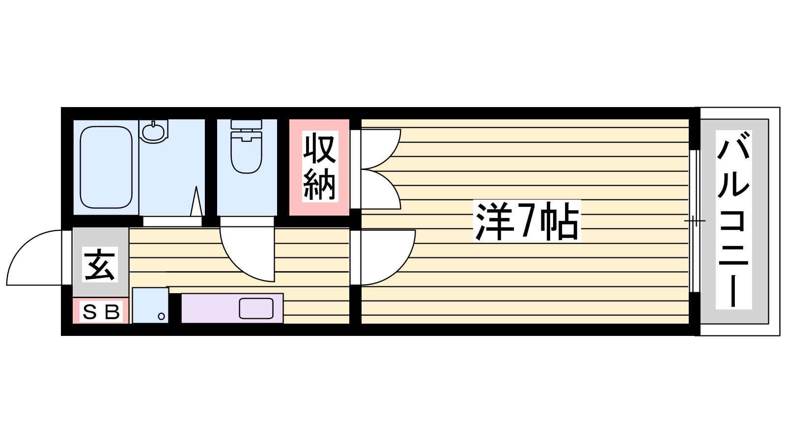 アーバンハイツ(1K/2階)の間取り写真