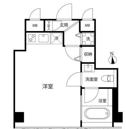 FLEG西麻布VIERGE(ワンルーム/1階)の間取り写真