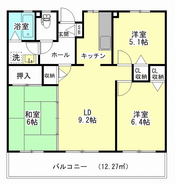 グランノーヴァ・ヤマナカ(3LDK/3階)の間取り写真