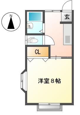 エスティー長峰(1K/2階)の間取り写真