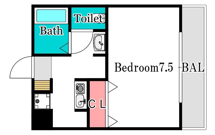 MSDハイツII(1K/2階)の間取り写真