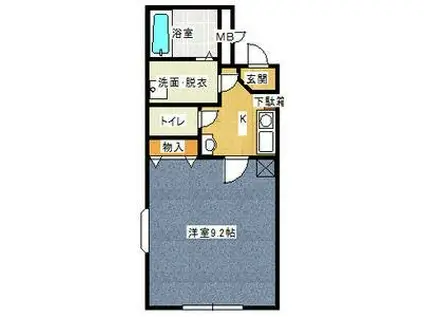 アネックスアサイ(ワンルーム/3階)の間取り写真