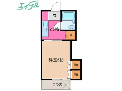 サンシャインA(1K/1階)の間取り写真