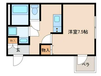 ゆたかコーポ(1K/3階)の間取り写真