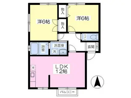 プラスハウスVI(2LDK/1階)の間取り写真