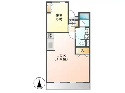 メゾン本山(1LDK/2階)の間取り写真