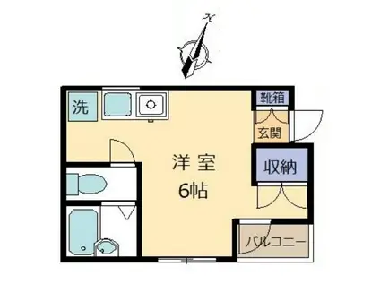 ウエシーコート向丘(ワンルーム/1階)の間取り写真