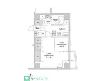 TRACK向ヶ丘遊園(1LDK/7階)の間取り写真