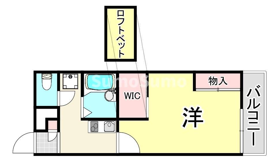 レオパレスJOY(1K/1階)の間取り写真