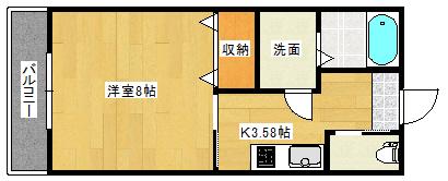 ピーエス庚午北(1K/1階)の間取り写真