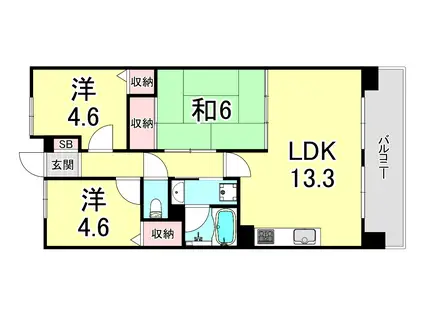 アプリーレ垂水(3LDK/12階)の間取り写真