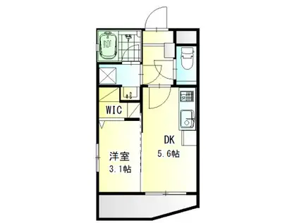 メルヴェーユ津田沼(1DK/4階)の間取り写真